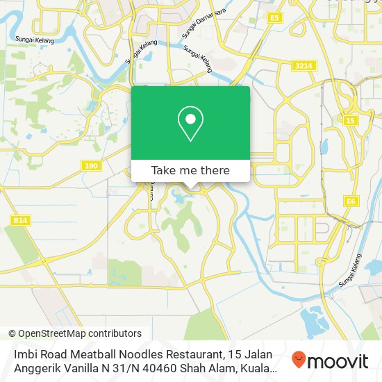 Peta Imbi Road Meatball Noodles Restaurant, 15 Jalan Anggerik Vanilla N 31 / N 40460 Shah Alam