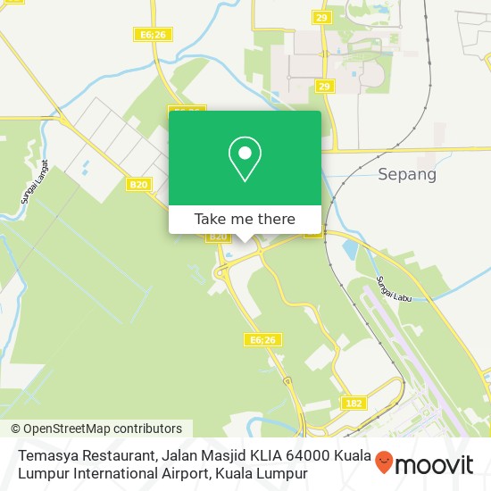 Temasya Restaurant, Jalan Masjid KLIA 64000 Kuala Lumpur International Airport map