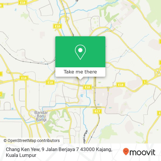 Peta Chang Ken Yew, 9 Jalan Berjaya 7 43000 Kajang