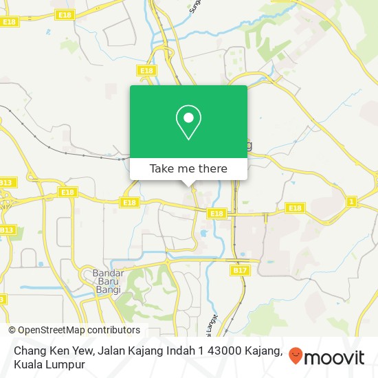 Peta Chang Ken Yew, Jalan Kajang Indah 1 43000 Kajang