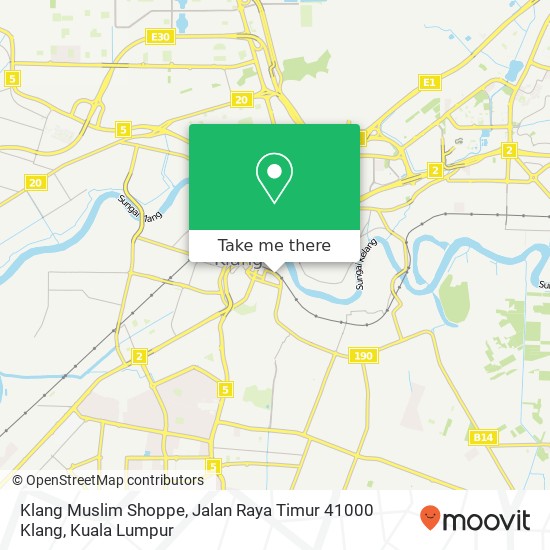 Peta Klang Muslim Shoppe, Jalan Raya Timur 41000 Klang