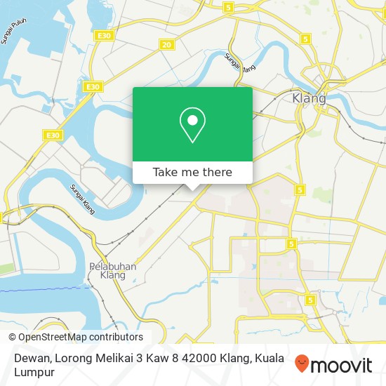 Dewan, Lorong Melikai 3 Kaw 8 42000 Klang map