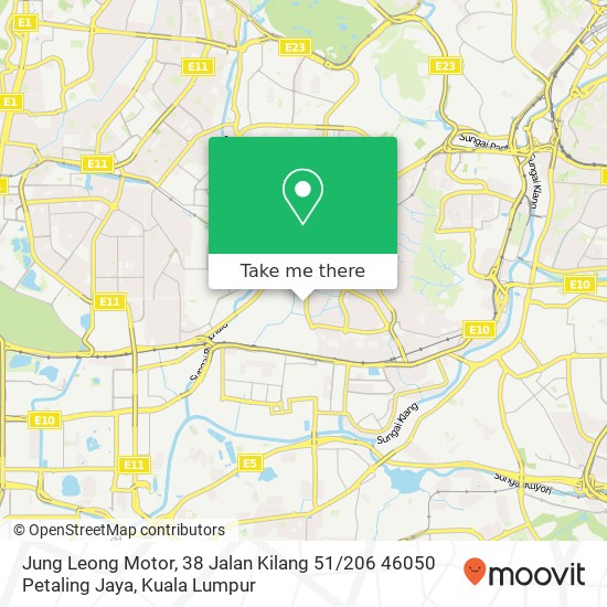 Peta Jung Leong Motor, 38 Jalan Kilang 51 / 206 46050 Petaling Jaya