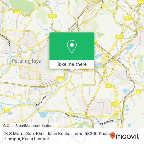 Peta K.S Motor Sdn. Bhd., Jalan Kuchai Lama 58200 Kuala Lumpur