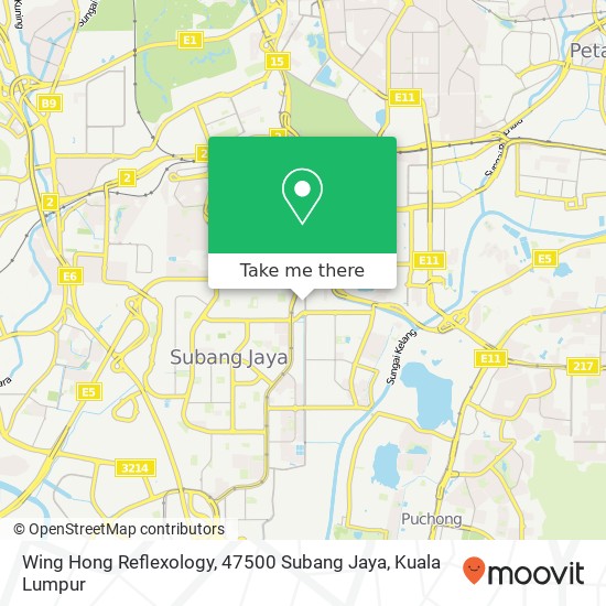 Peta Wing Hong Reflexology, 47500 Subang Jaya