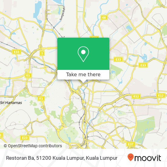 Restoran Ba, 51200 Kuala Lumpur map