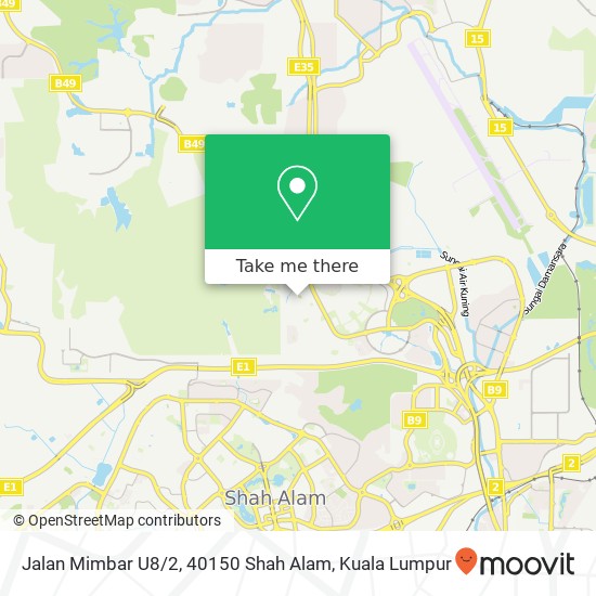Peta Jalan Mimbar U8 / 2, 40150 Shah Alam