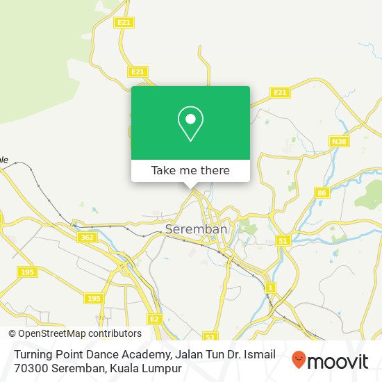 Turning Point Dance Academy, Jalan Tun Dr. Ismail 70300 Seremban map