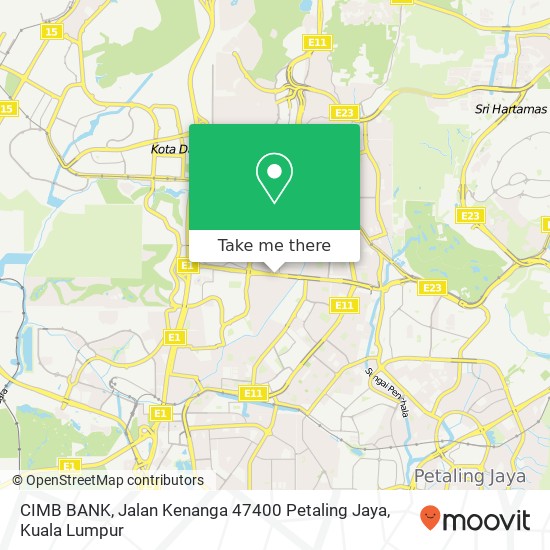 CIMB BANK, Jalan Kenanga 47400 Petaling Jaya map