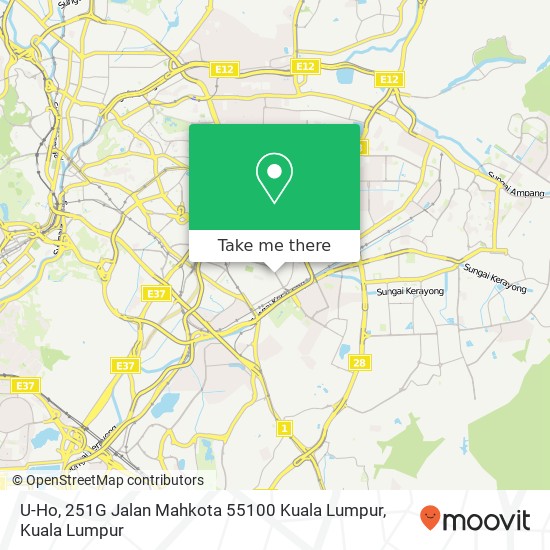 Peta U-Ho, 251G Jalan Mahkota 55100 Kuala Lumpur