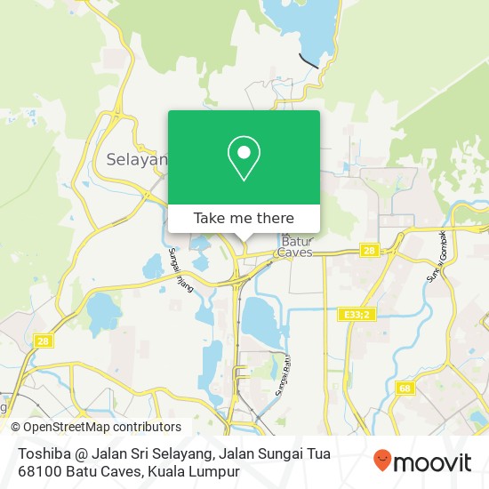 Toshiba @ Jalan Sri Selayang, Jalan Sungai Tua 68100 Batu Caves map