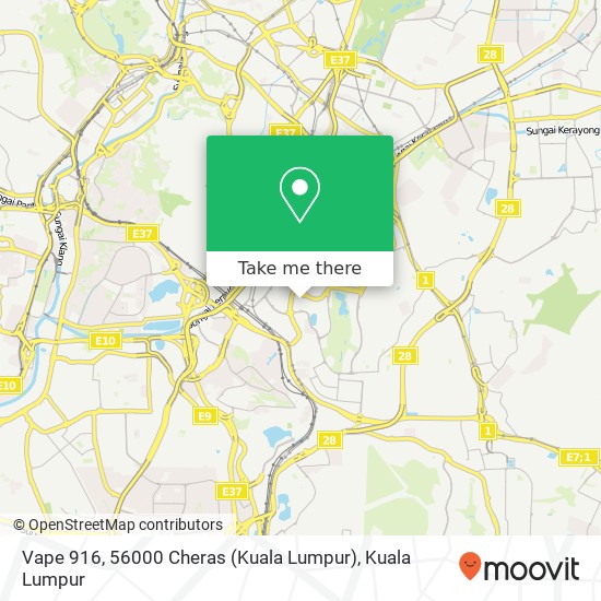 Peta Vape 916, 56000 Cheras (Kuala Lumpur)