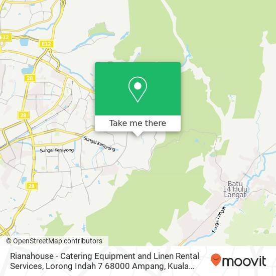 Rianahouse - Catering Equipment and Linen Rental Services, Lorong Indah 7 68000 Ampang map