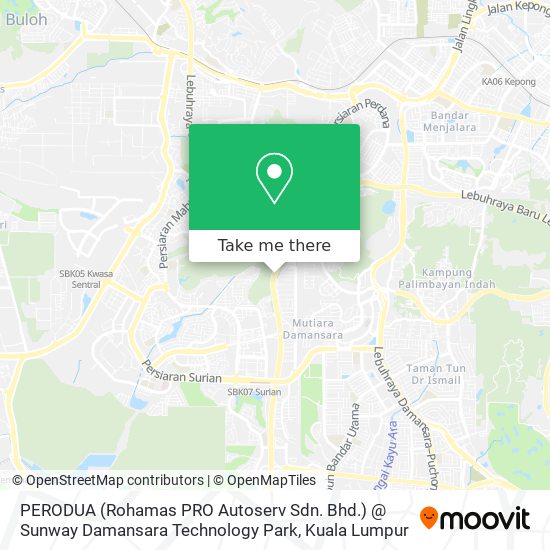 PERODUA (Rohamas PRO Autoserv Sdn. Bhd.) @ Sunway Damansara Technology Park map