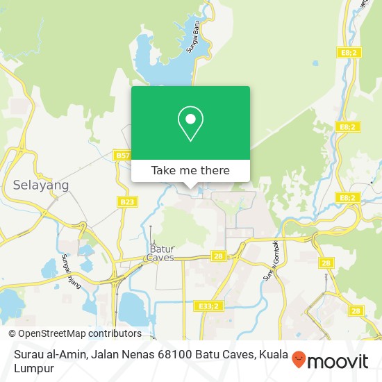 Peta Surau al-Amin, Jalan Nenas 68100 Batu Caves
