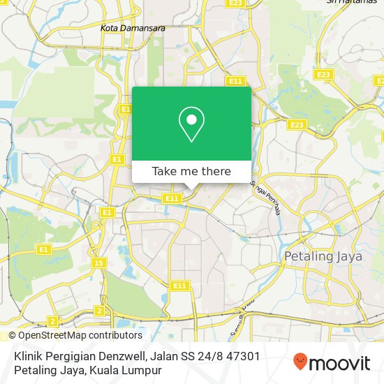 Klinik Pergigian Denzwell, Jalan SS 24 / 8 47301 Petaling Jaya map