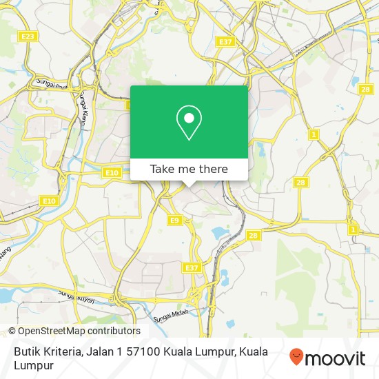 Butik Kriteria, Jalan 1 57100 Kuala Lumpur map