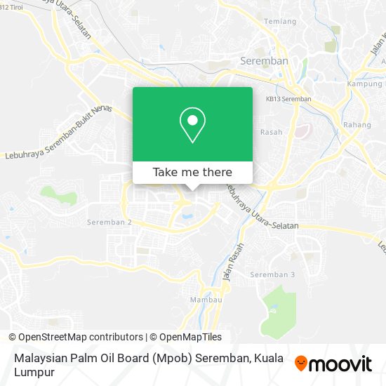 Peta Malaysian Palm Oil Board (Mpob) Seremban