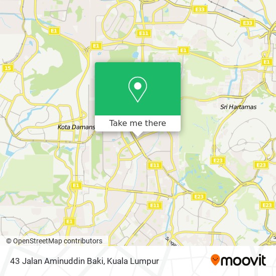 43 Jalan Aminuddin Baki map