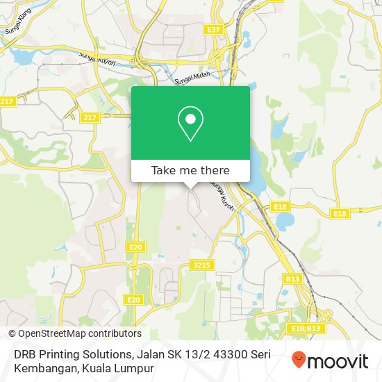 Peta DRB Printing Solutions, Jalan SK 13 / 2 43300 Seri Kembangan
