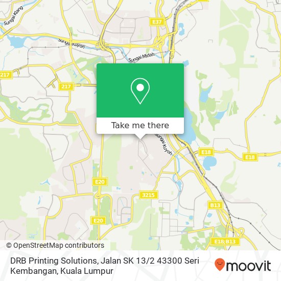 DRB Printing Solutions, Jalan SK 13 / 2 43300 Seri Kembangan map