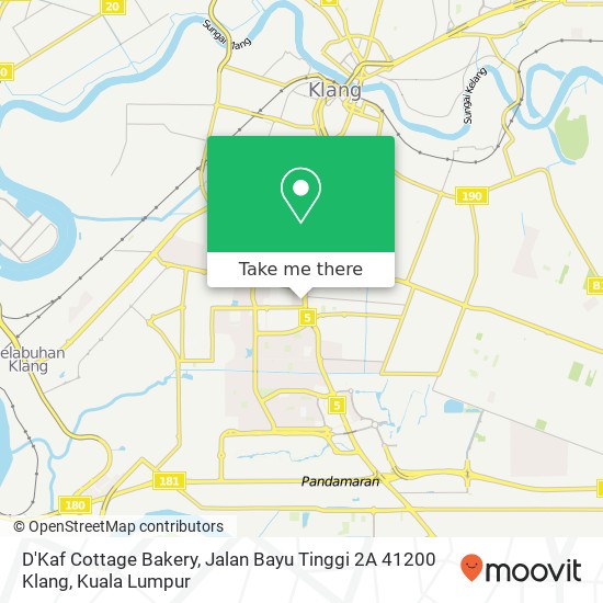 Peta D'Kaf Cottage Bakery, Jalan Bayu Tinggi 2A 41200 Klang