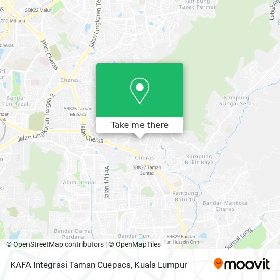 KAFA Integrasi Taman Cuepacs map