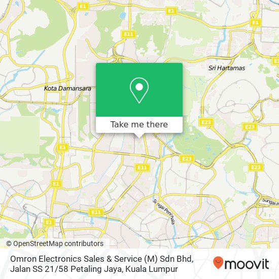 Omron Electronics Sales & Service (M) Sdn Bhd, Jalan SS 21 / 58 Petaling Jaya map