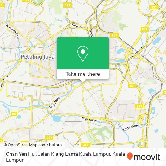 Peta Chan Yen Hui, Jalan Klang Lama Kuala Lumpur