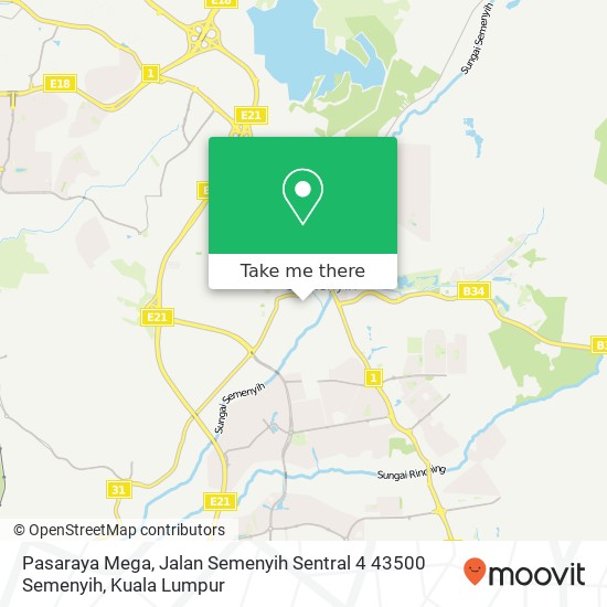 Peta Pasaraya Mega, Jalan Semenyih Sentral 4 43500 Semenyih