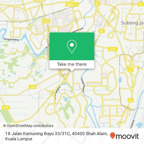 18 Jalan Kemuning Bayu 33 / 31C, 40400 Shah Alam map