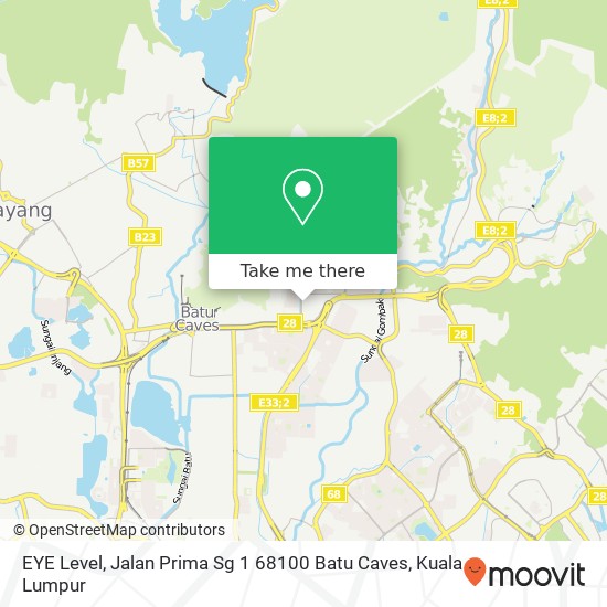 Peta EYE Level, Jalan Prima Sg 1 68100 Batu Caves