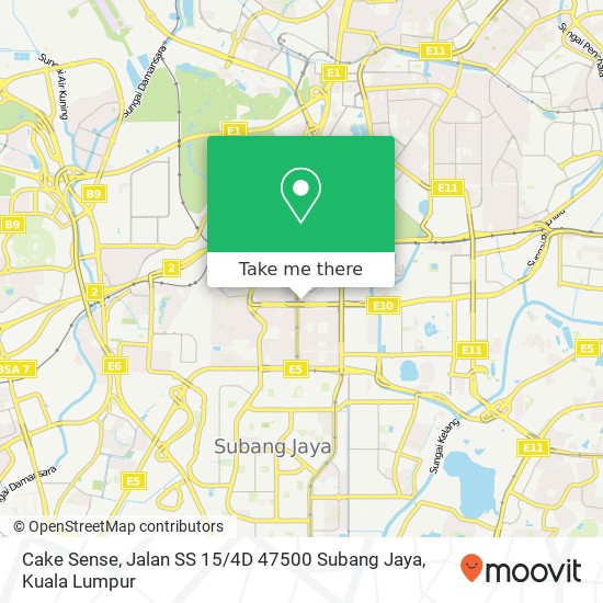 Cake Sense, Jalan SS 15 / 4D 47500 Subang Jaya map