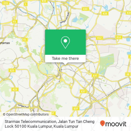 Peta Starmax Telecommunication, Jalan Tun Tan Cheng Lock 50100 Kuala Lumpur