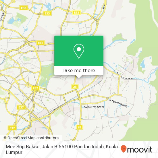 Peta Mee Sup Bakso, Jalan B 55100 Pandan Indah