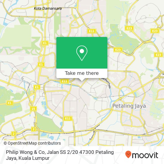 Philip Wong & Co, Jalan SS 2 / 20 47300 Petaling Jaya map