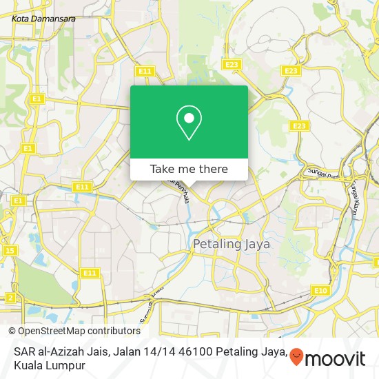 SAR al-Azizah Jais, Jalan 14 / 14 46100 Petaling Jaya map
