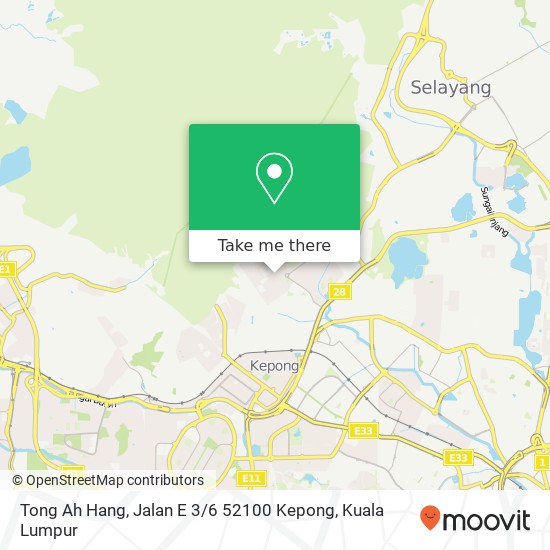 Peta Tong Ah Hang, Jalan E 3 / 6 52100 Kepong