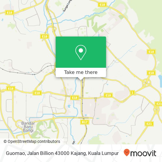 Peta Guomao, Jalan Billion 43000 Kajang