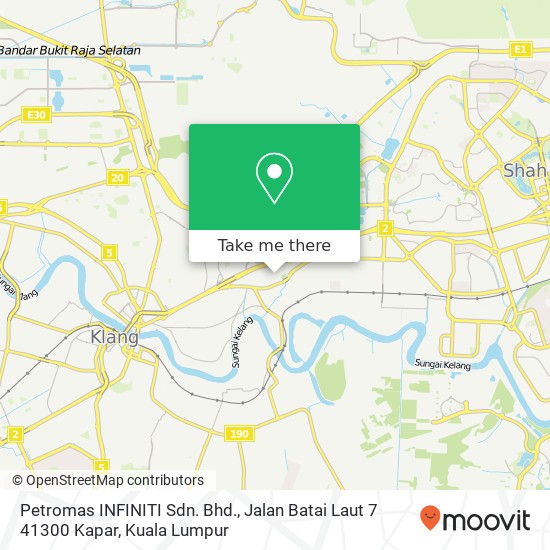 Peta Petromas INFINITI Sdn. Bhd., Jalan Batai Laut 7 41300 Kapar