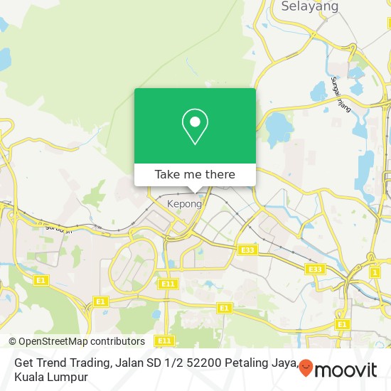 Peta Get Trend Trading, Jalan SD 1 / 2 52200 Petaling Jaya