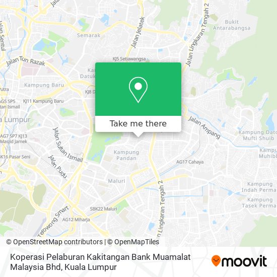 Peta Koperasi Pelaburan Kakitangan Bank Muamalat Malaysia Bhd