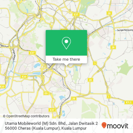 Utama Mobileworld (M) Sdn. Bhd., Jalan Dwitasik 2 56000 Cheras (Kuala Lumpur) map