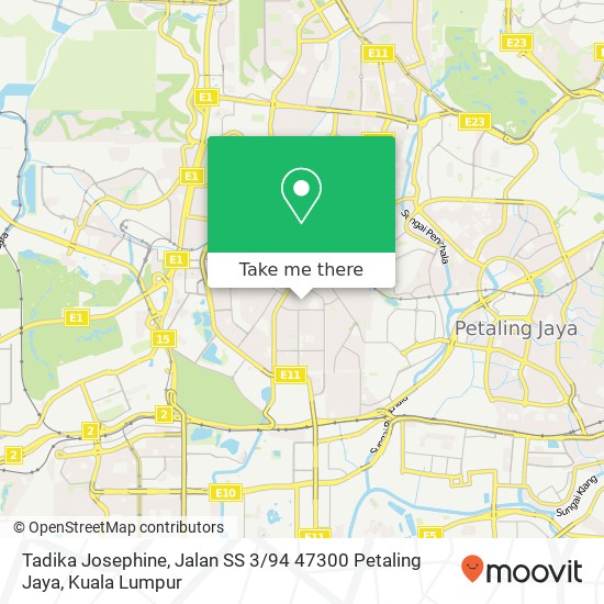 Peta Tadika Josephine, Jalan SS 3 / 94 47300 Petaling Jaya