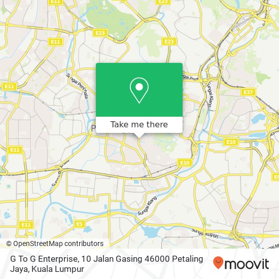 G To G Enterprise, 10 Jalan Gasing 46000 Petaling Jaya map