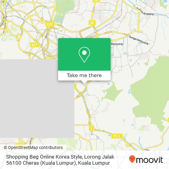 Shopping Beg Online Korea Style, Lorong Jalak 56100 Cheras (Kuala Lumpur) map