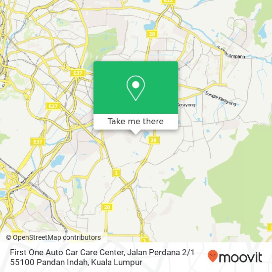 Peta First One Auto Car Care Center, Jalan Perdana 2 / 1 55100 Pandan Indah