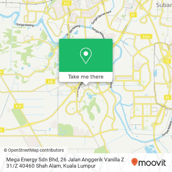 Mega Energy Sdn Bhd, 26 Jalan Anggerik Vanilla Z 31 / Z 40460 Shah Alam map