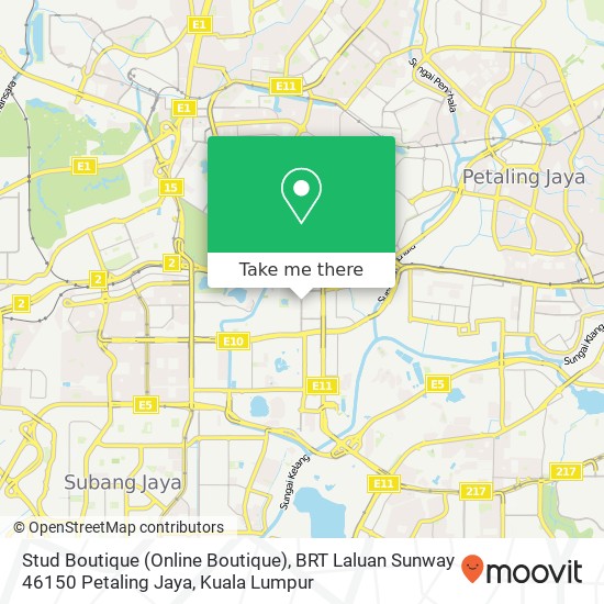 Stud Boutique (Online Boutique), BRT Laluan Sunway 46150 Petaling Jaya map