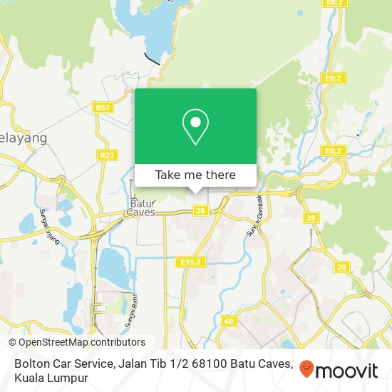 Peta Bolton Car Service, Jalan Tib 1 / 2 68100 Batu Caves